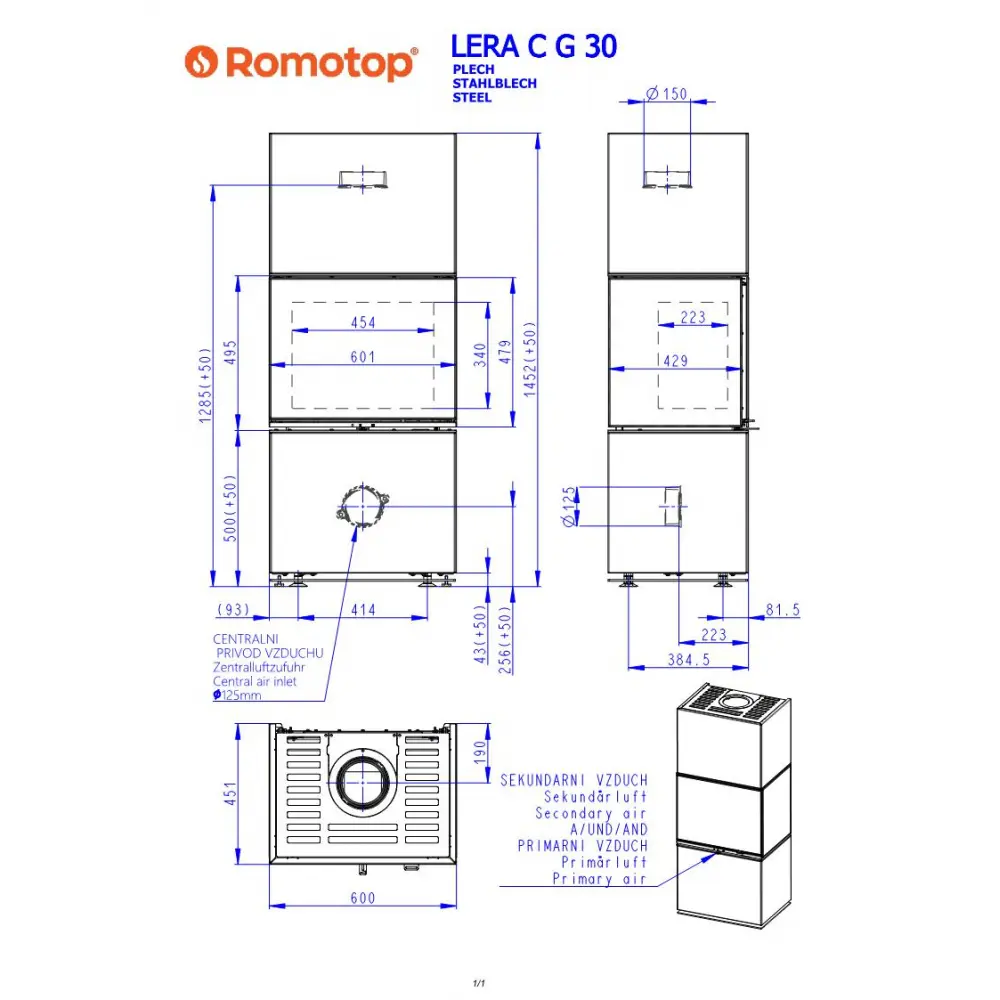 Дизайнерский камин LERA C G 30 Romotop