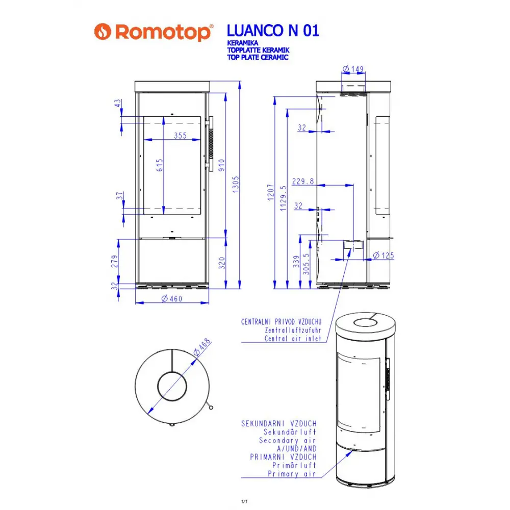 Каминная печь Romotop LUANCO N 01 керамика