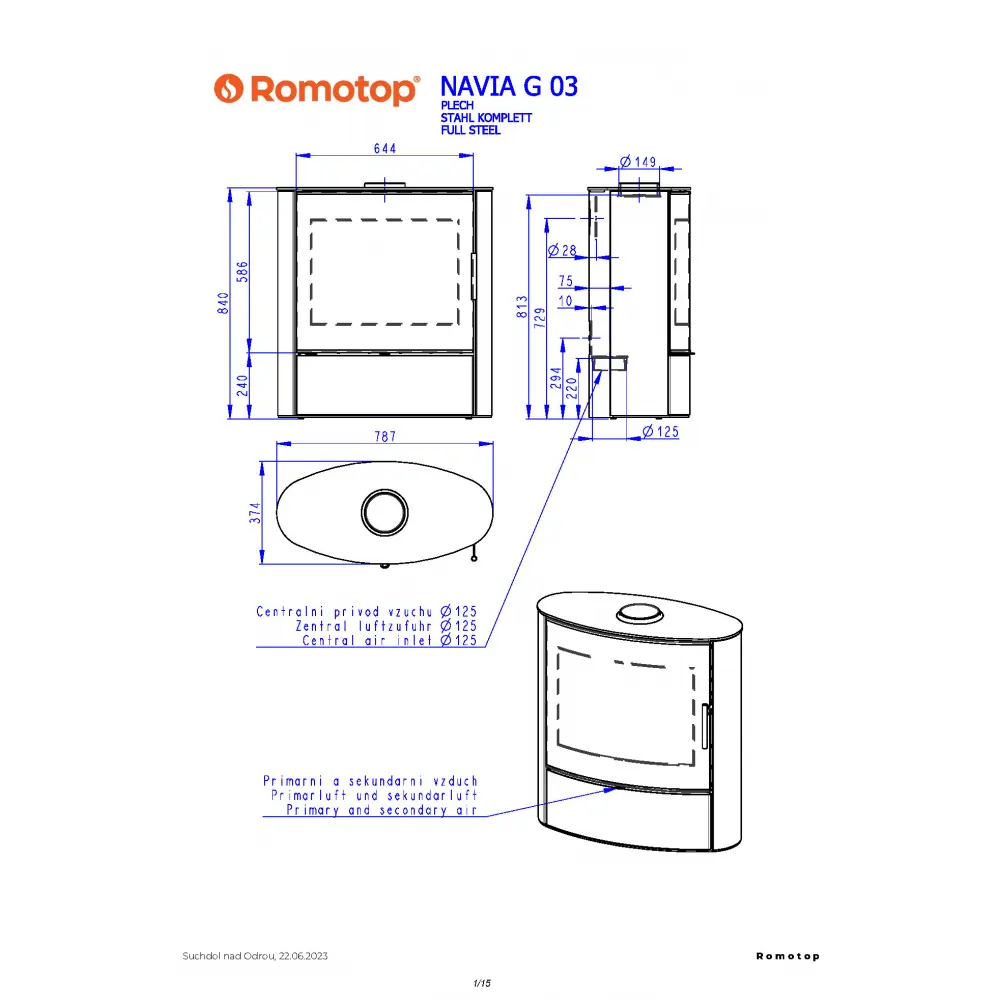 ROMOTOP NAVIA G 03 метал - камінна піч