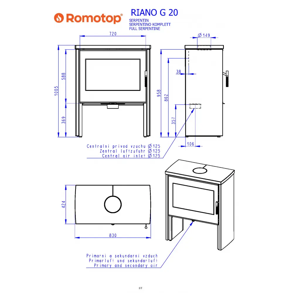 Romotop RIANO G 20 печь-камин в камне