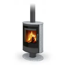 Поворотная каминная печь на ножке Romotop STROMBOLI G T 20 камень