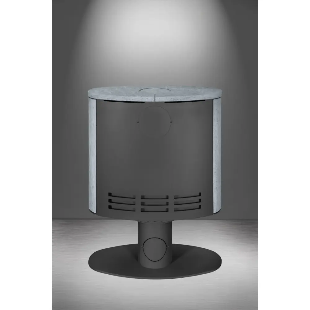 Поворотная каминная печь на ножке Romotop STROMBOLI G T 20 камень