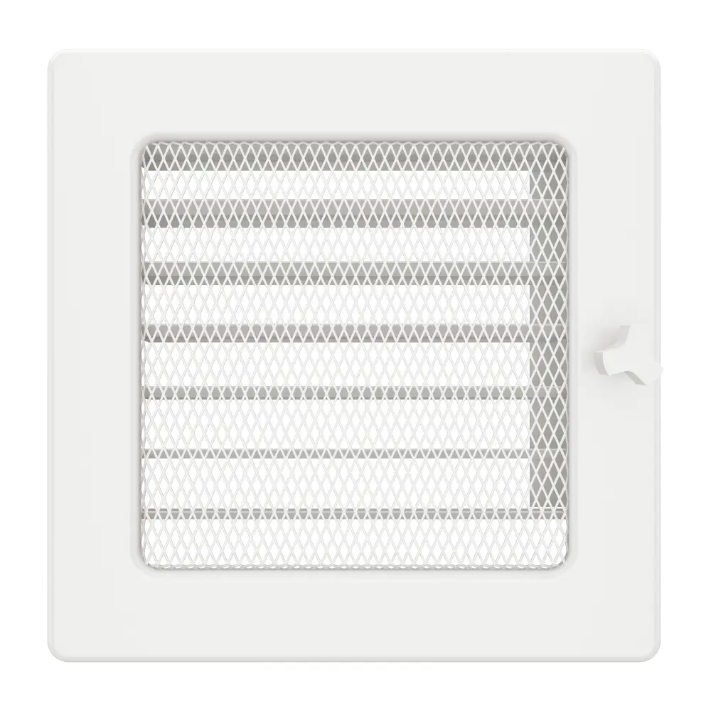 Вентиляционная решетка для камина SAVEN 17х17 с жалюзи белая