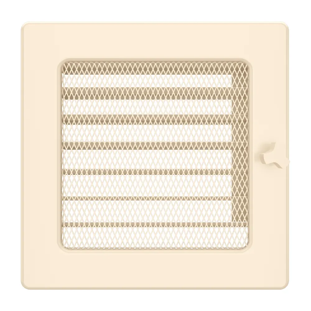 Вентеляційна решітка для каміна SAVEN 17х17 з жалюзі кремова