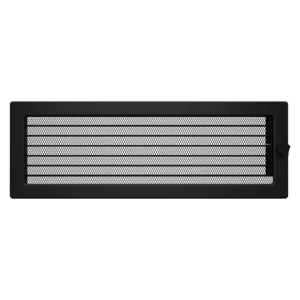 Вентиляционная решетка для камина SAVEN 17х49 c жалюзи черная