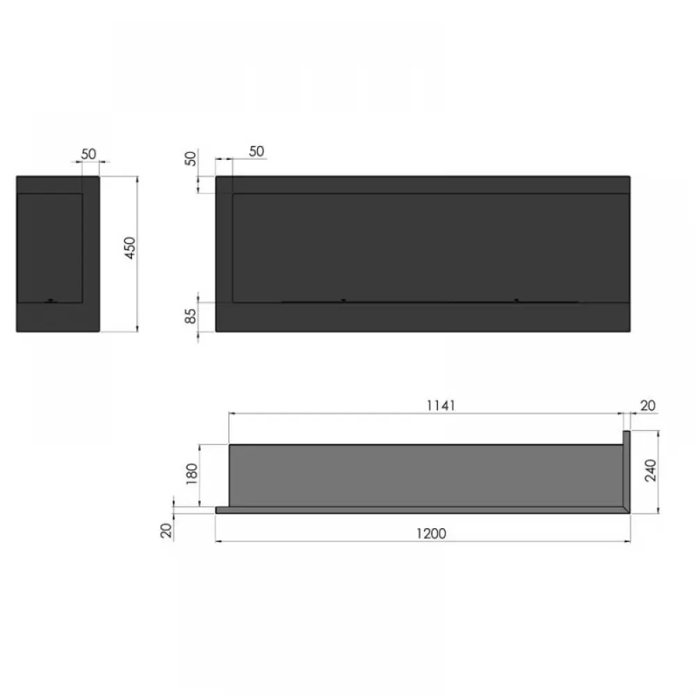 Биокамин SIMPLE FIRE CORNER 1200 R