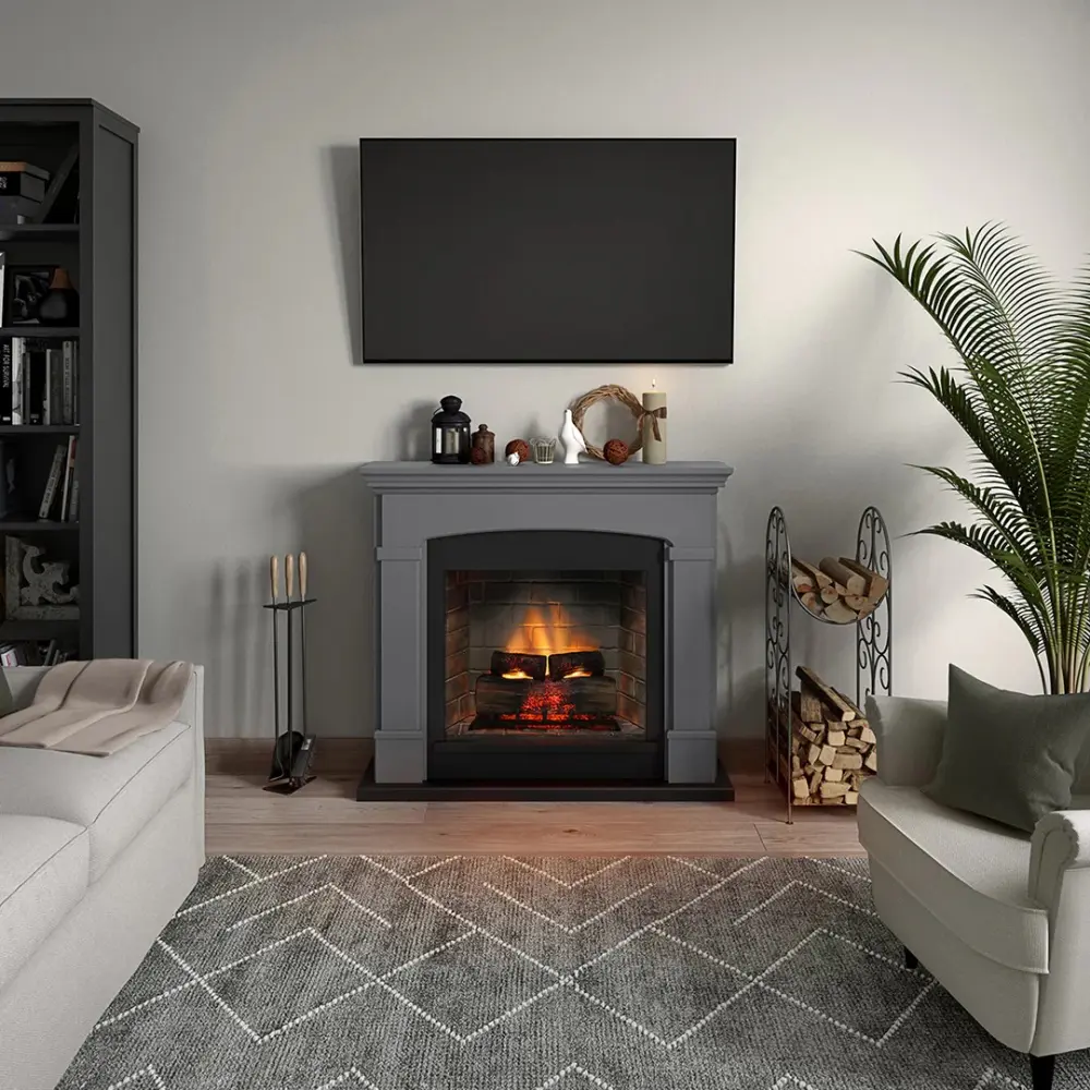Камінокомплект TAGU HELMI PowerFlame 2 сірий