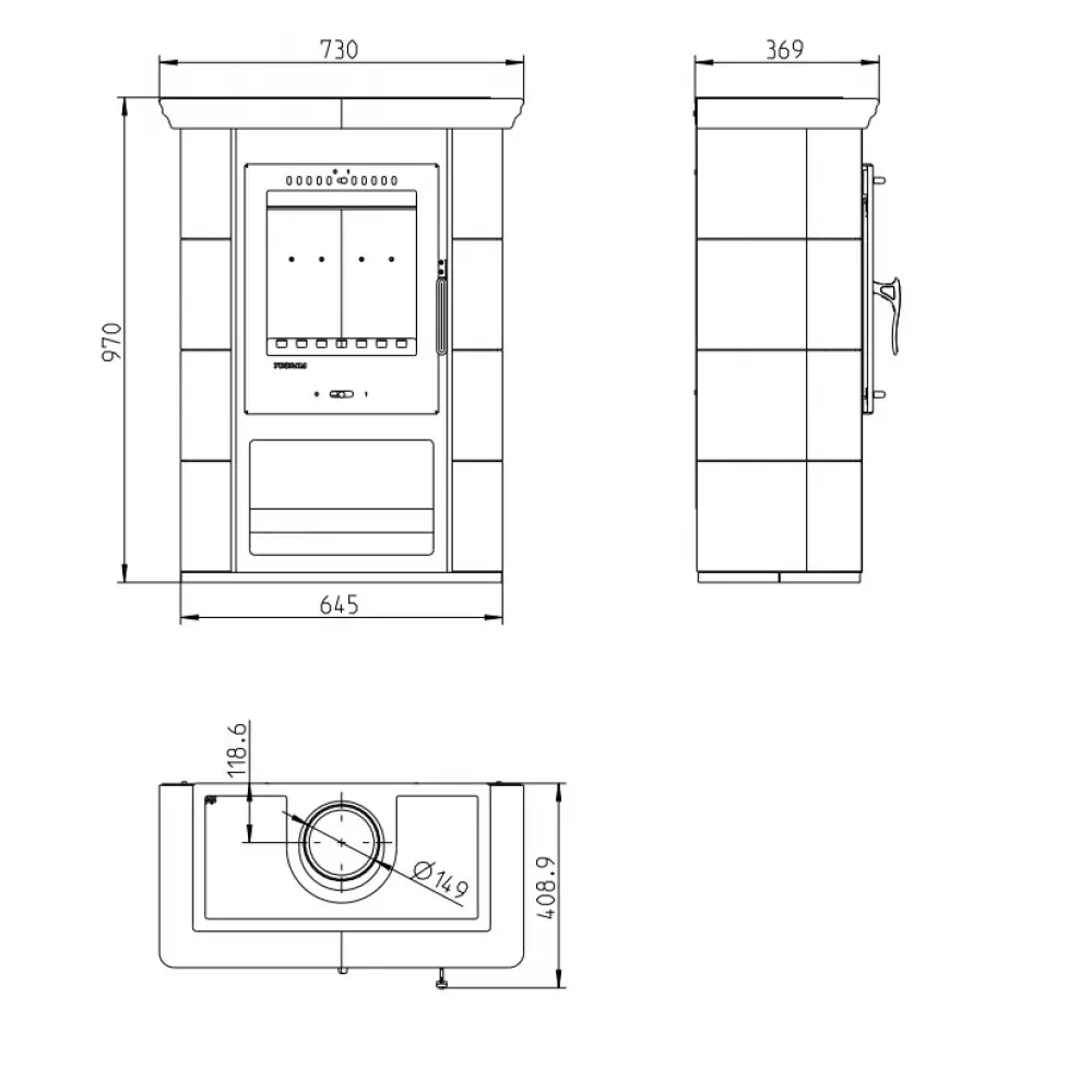 Опалювальна піч камін Thorma BORGHOLM Ceramik brown