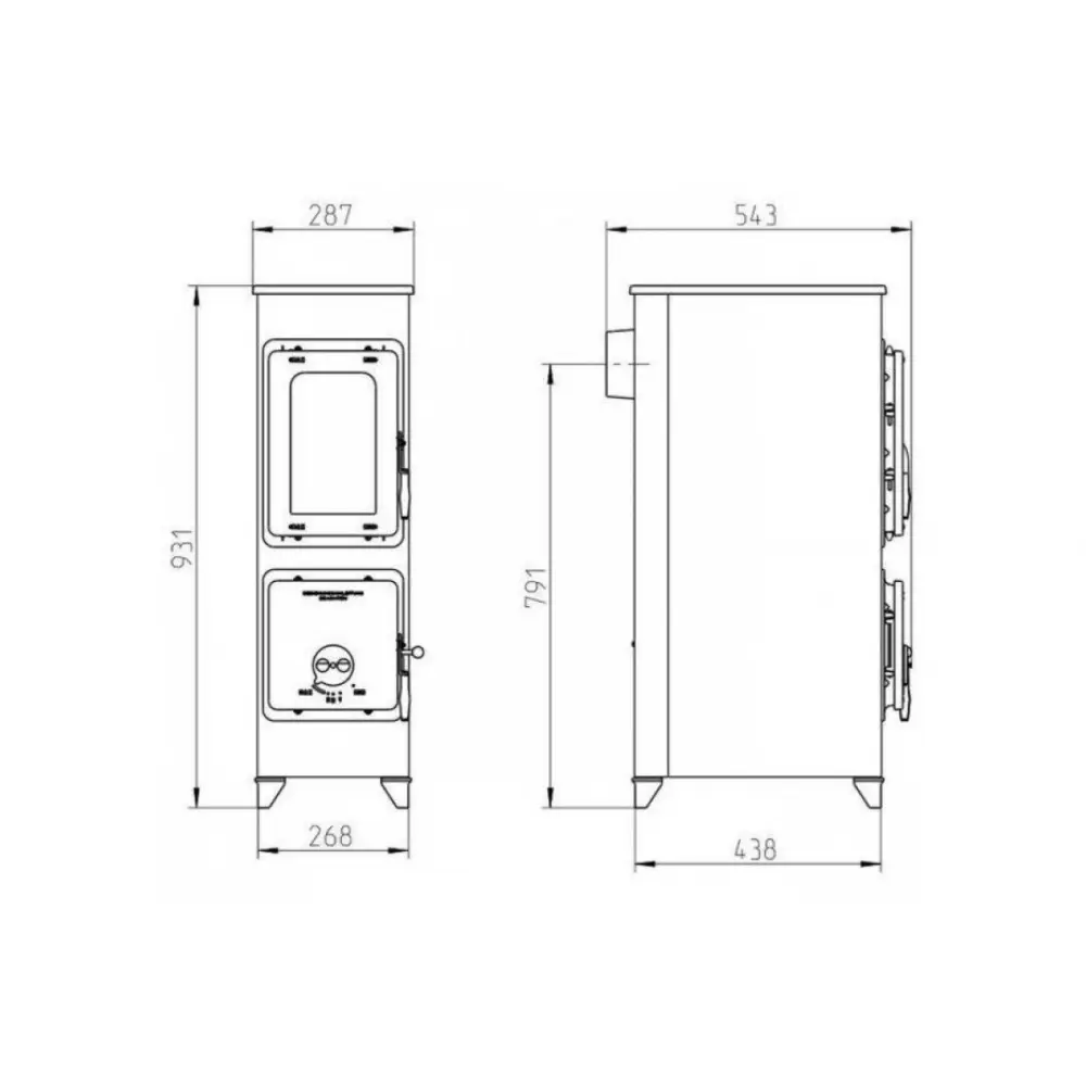 Опалювальна піч Thorma FLENSBURG II black/grey