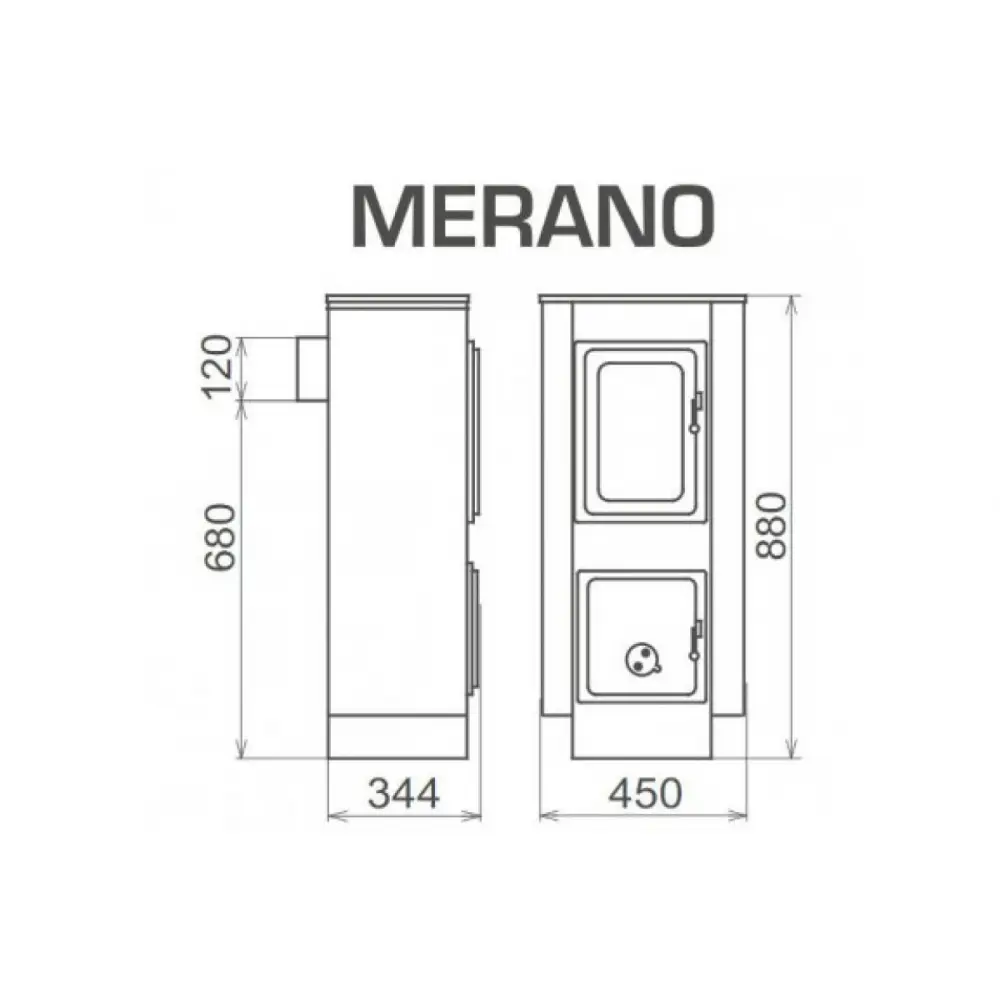 Отопительная печь Thorma MERANO black/gray