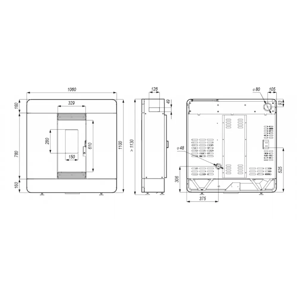 Пеллетная печь Defro Home Airpell черная
