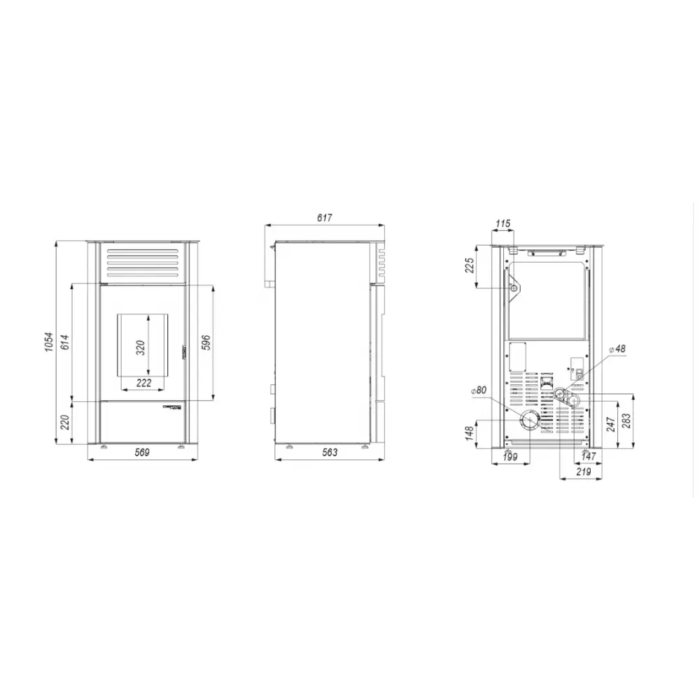 Пеллетная печь Defro Home Aquapell черная
