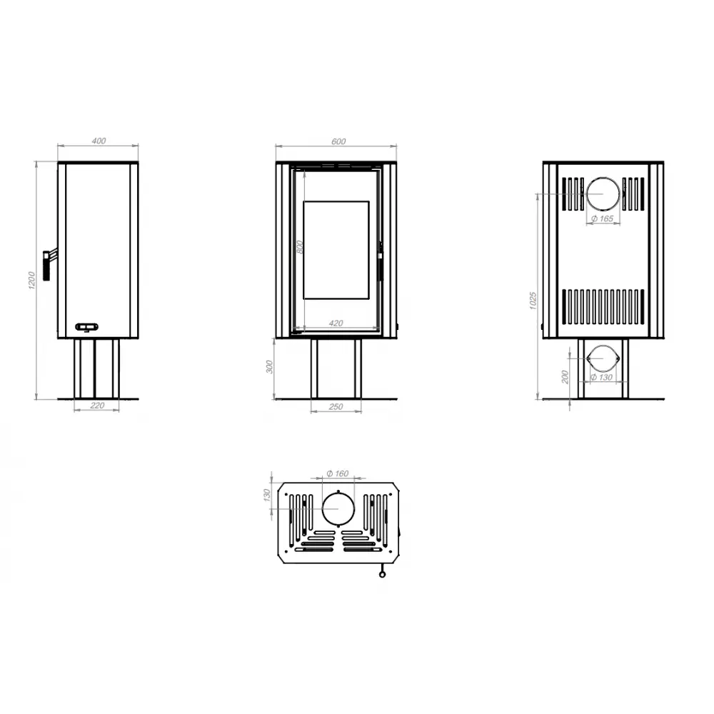 Стальная печь - камин BOKAR Aston FD 4380 ( 9,0 кв ) white ceramatex