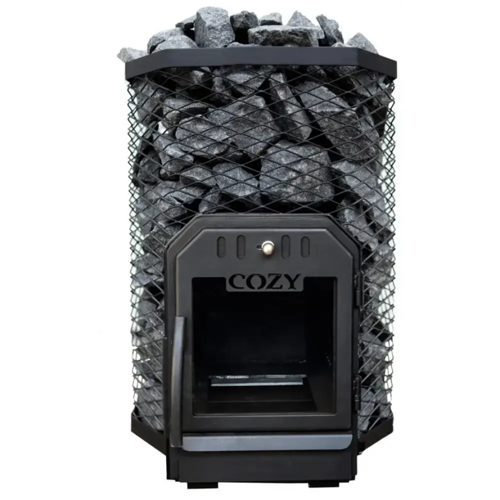 Дровяная печь для бани и сауны COZY 18 TW выносная топка