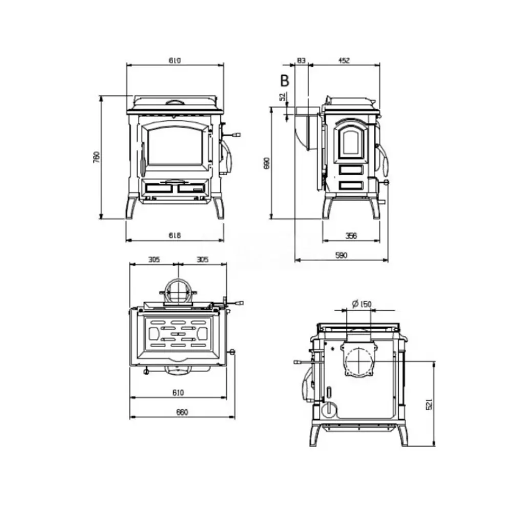 Печь - камин La Nordica ISOTTA CON CERCHI EVO 4.0