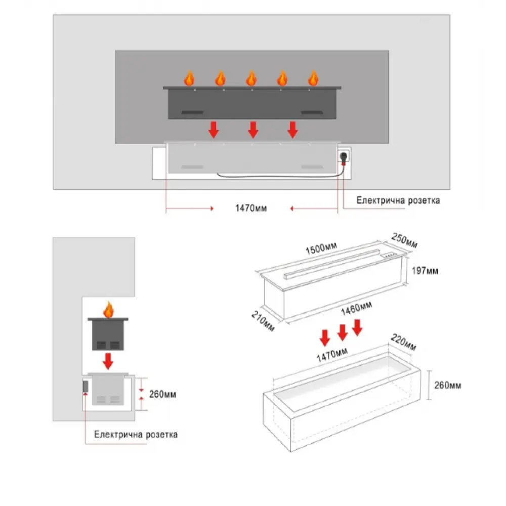 Електрокамін ProFire 3D 1500