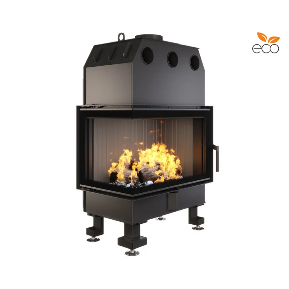 Каминная топка угловая SAVEN Energy 75х50х47L Black (15,1 kW) ECO