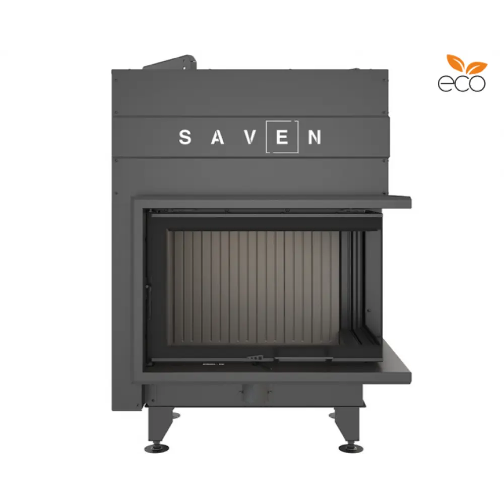 Каминная топка угловая SAVEN Energy Up 75х50х47R Black (15,1 kW) ECO