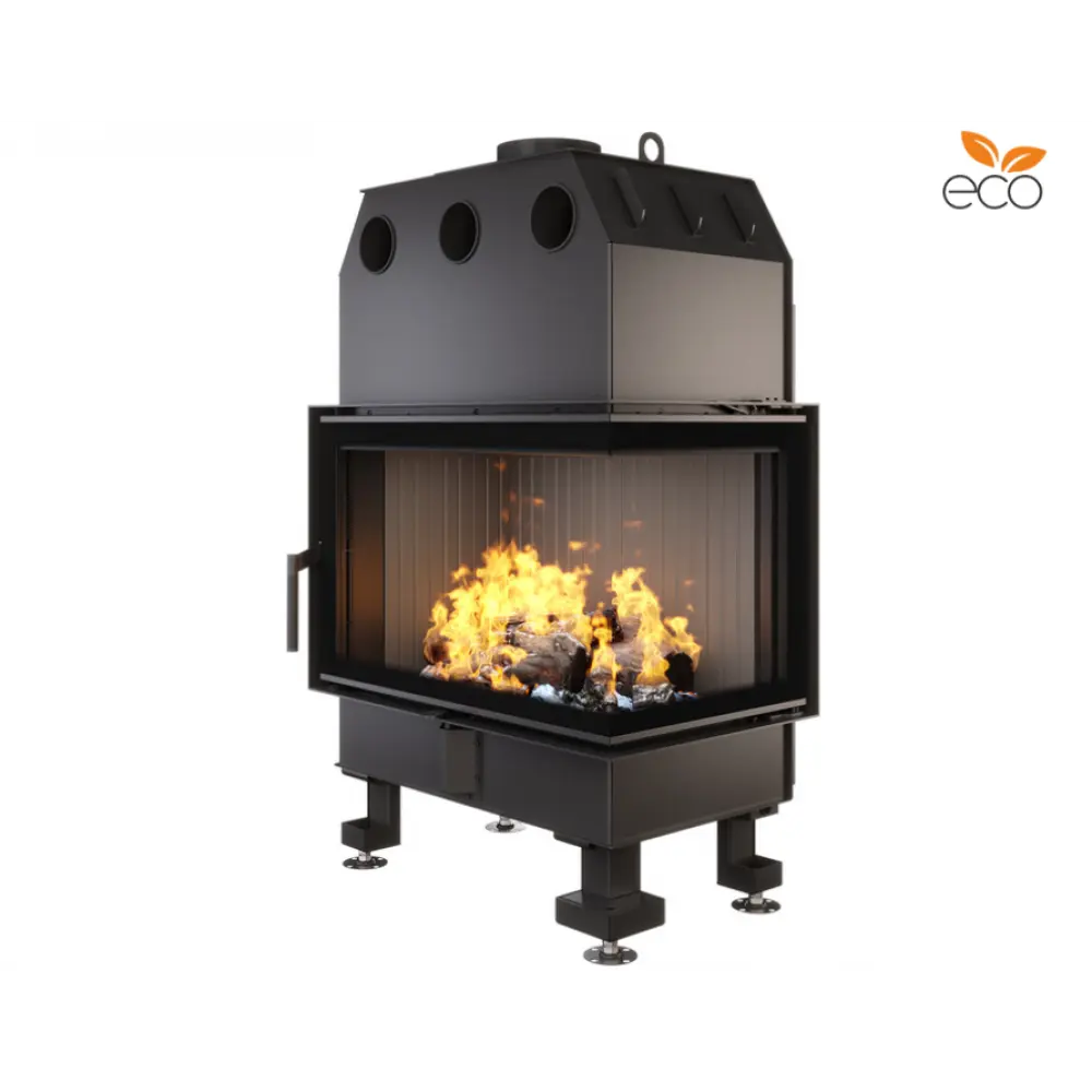 Каминная топка угловая SAVEN Energy 75х50х47R Black (15,1 kW) ECO