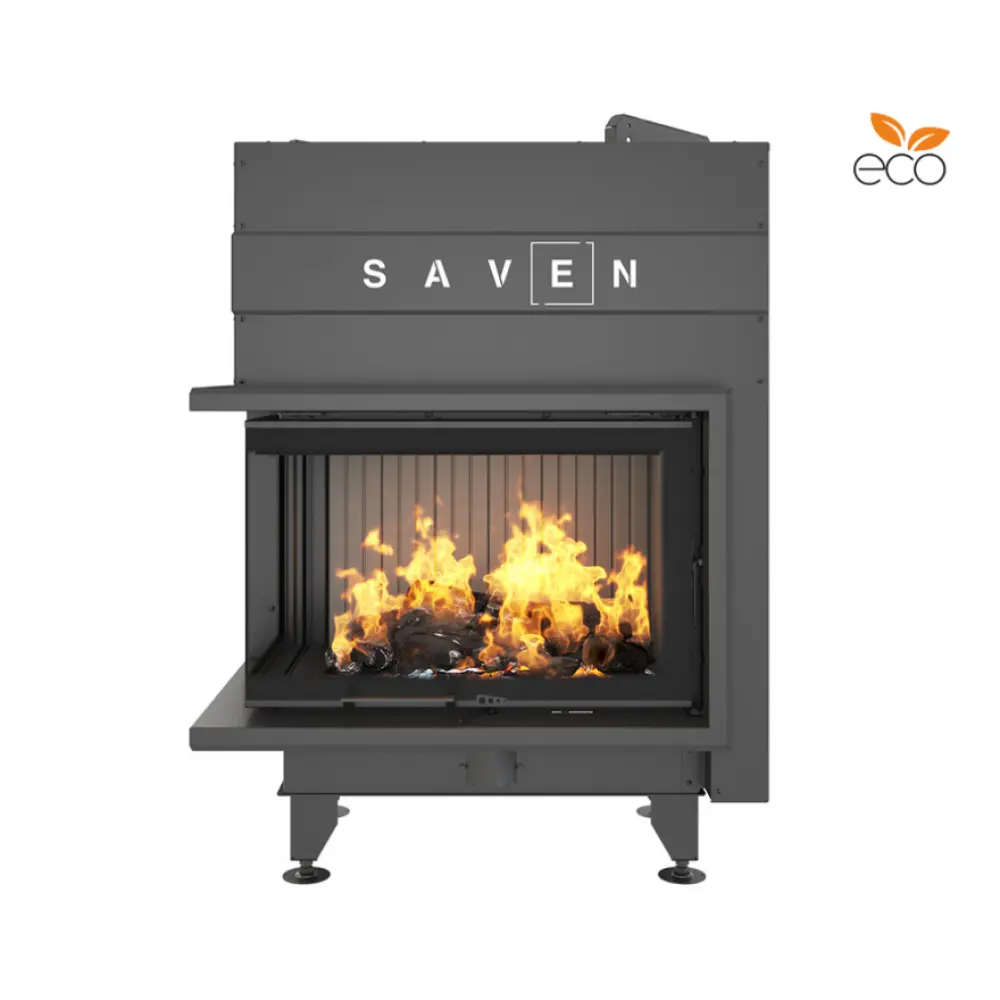 Каминная топка угловая SAVEN Energy Up 85х50х47L Black (17,0 kW) ECO
