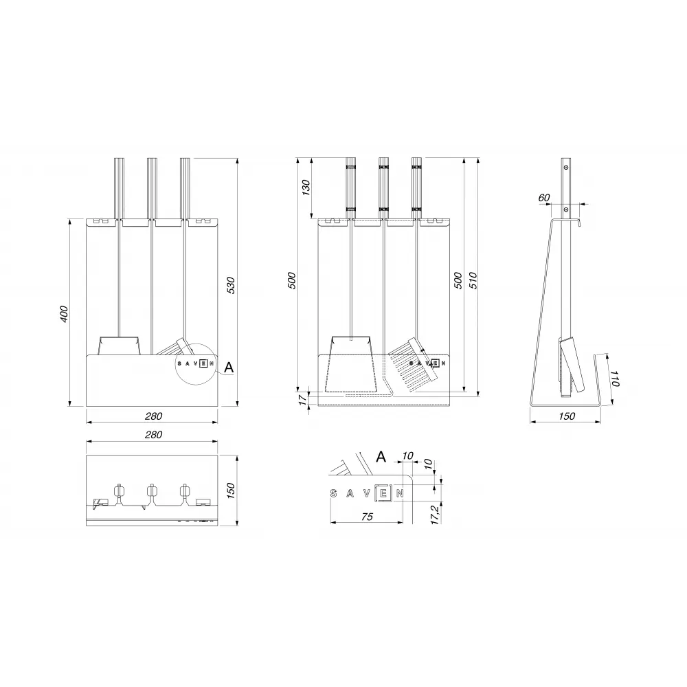 Камінний набір SAVEN Set 4 L white