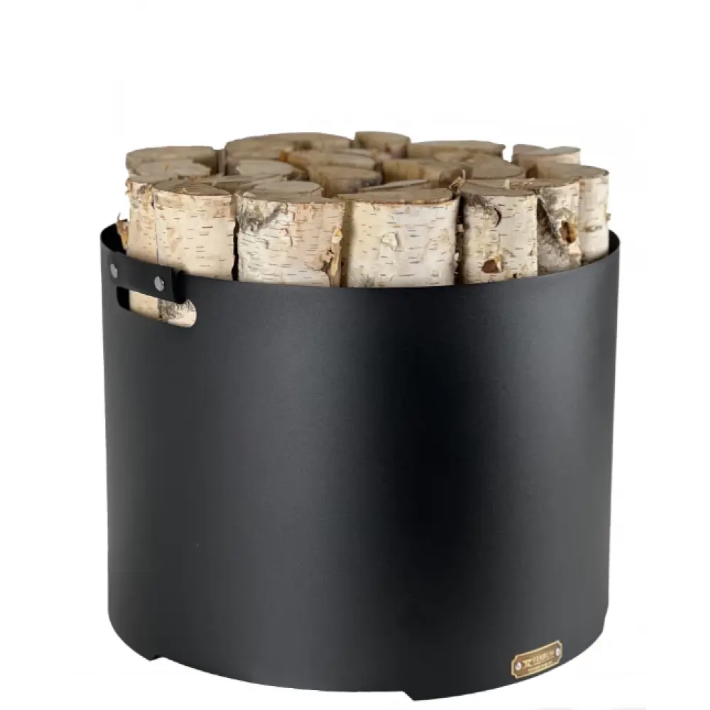 Корзина для дров Ferrum Бочка + ручки из натуральной кожи