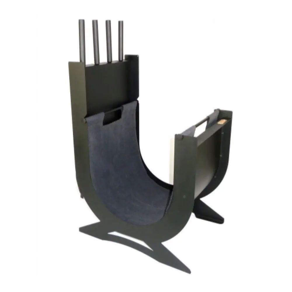 Набор для камина с корзиной для дров Ferrum Перун + сумка из брезента