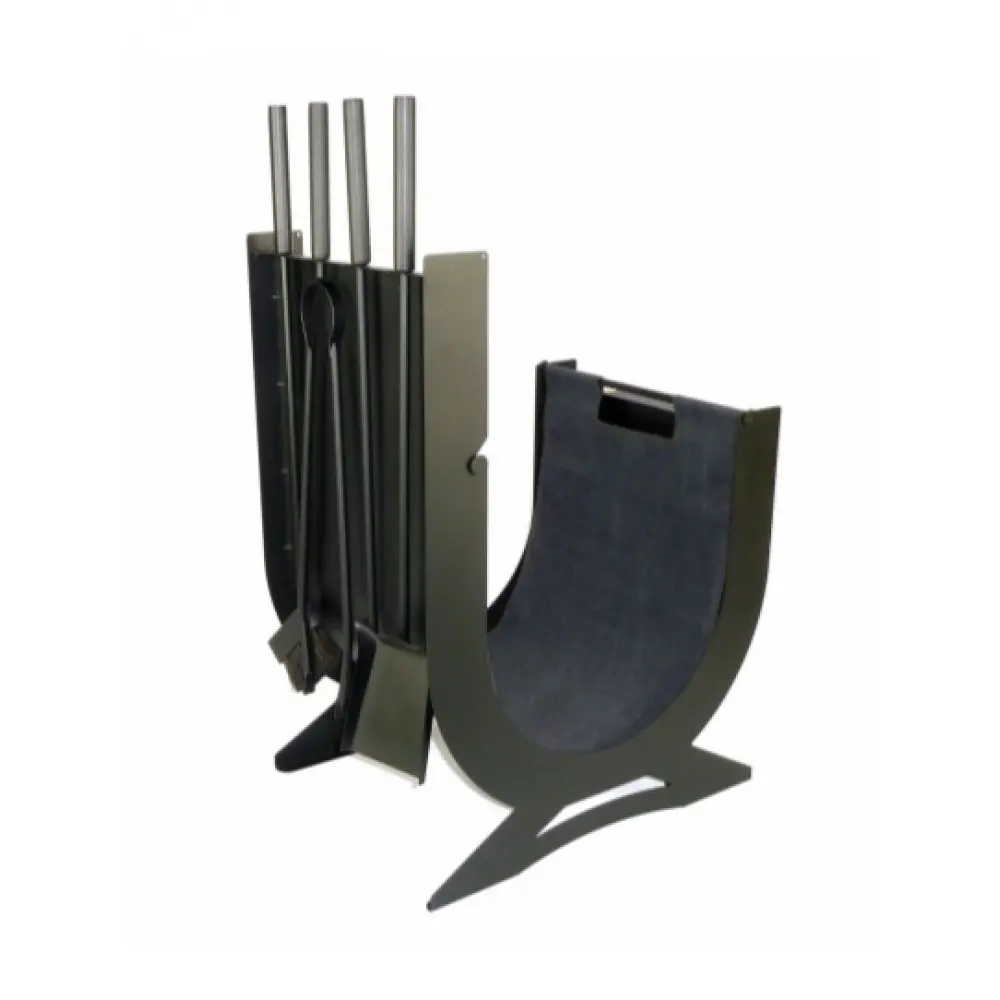 Набор для камина с корзиной для дров Ferrum Перун + сумка из брезента