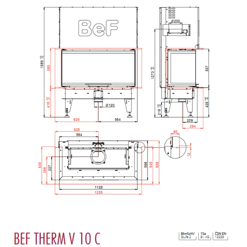 Каминная топка BEF THERM V 10 C