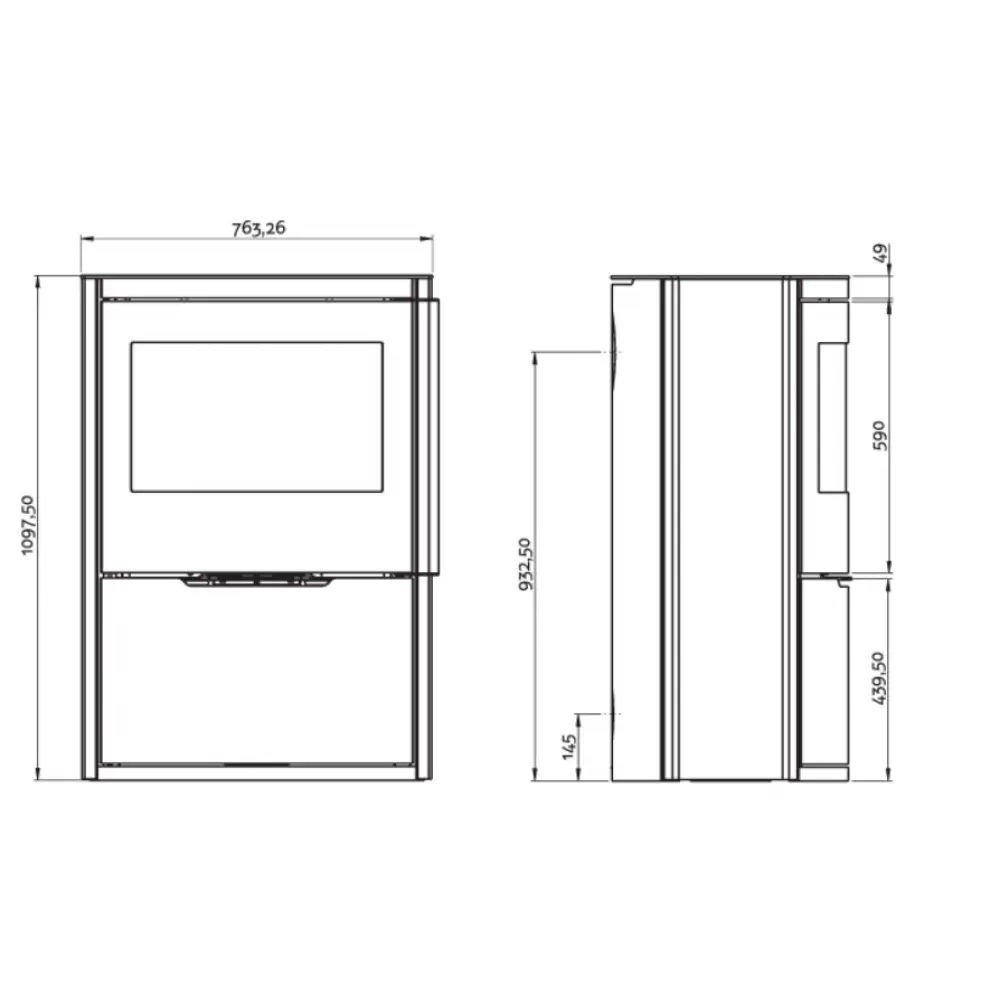 Каминная печь Ember kamin O1 XL Stahl