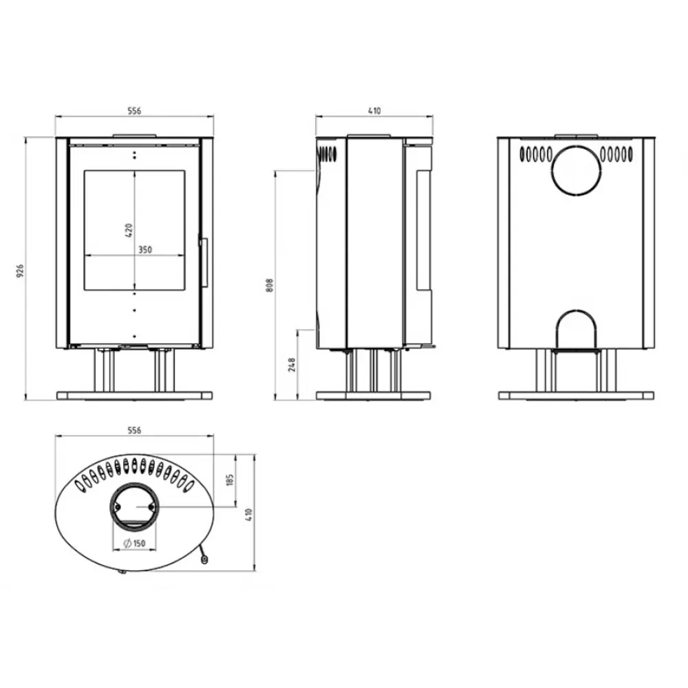 Каминная печь Ember Stove D16 BLACK STEEL SERPENTINE