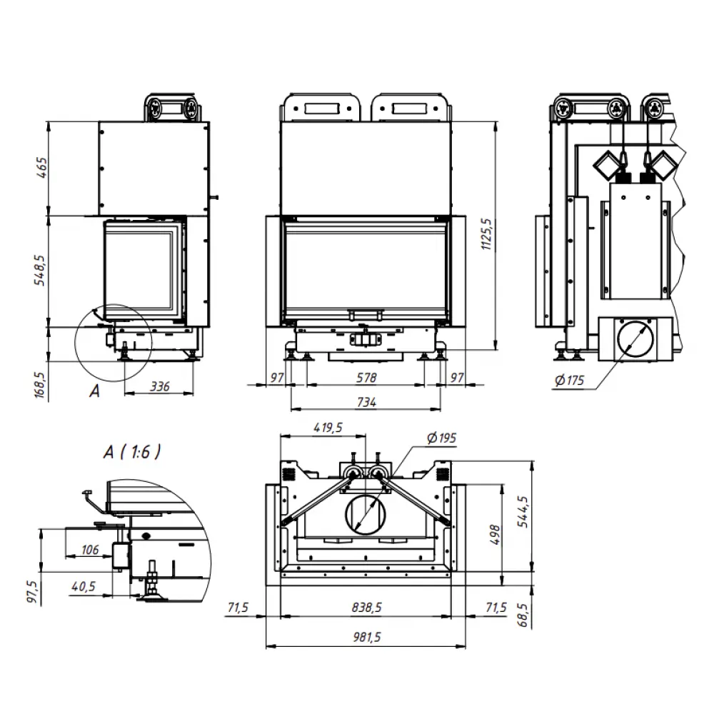 Камінна топка Gavryliv&Sons 37x80x37x54 +H