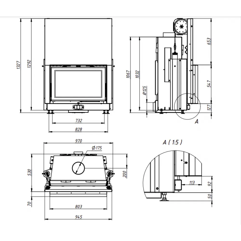 Камінна топка Gavryliv&Sons 80x52 +H