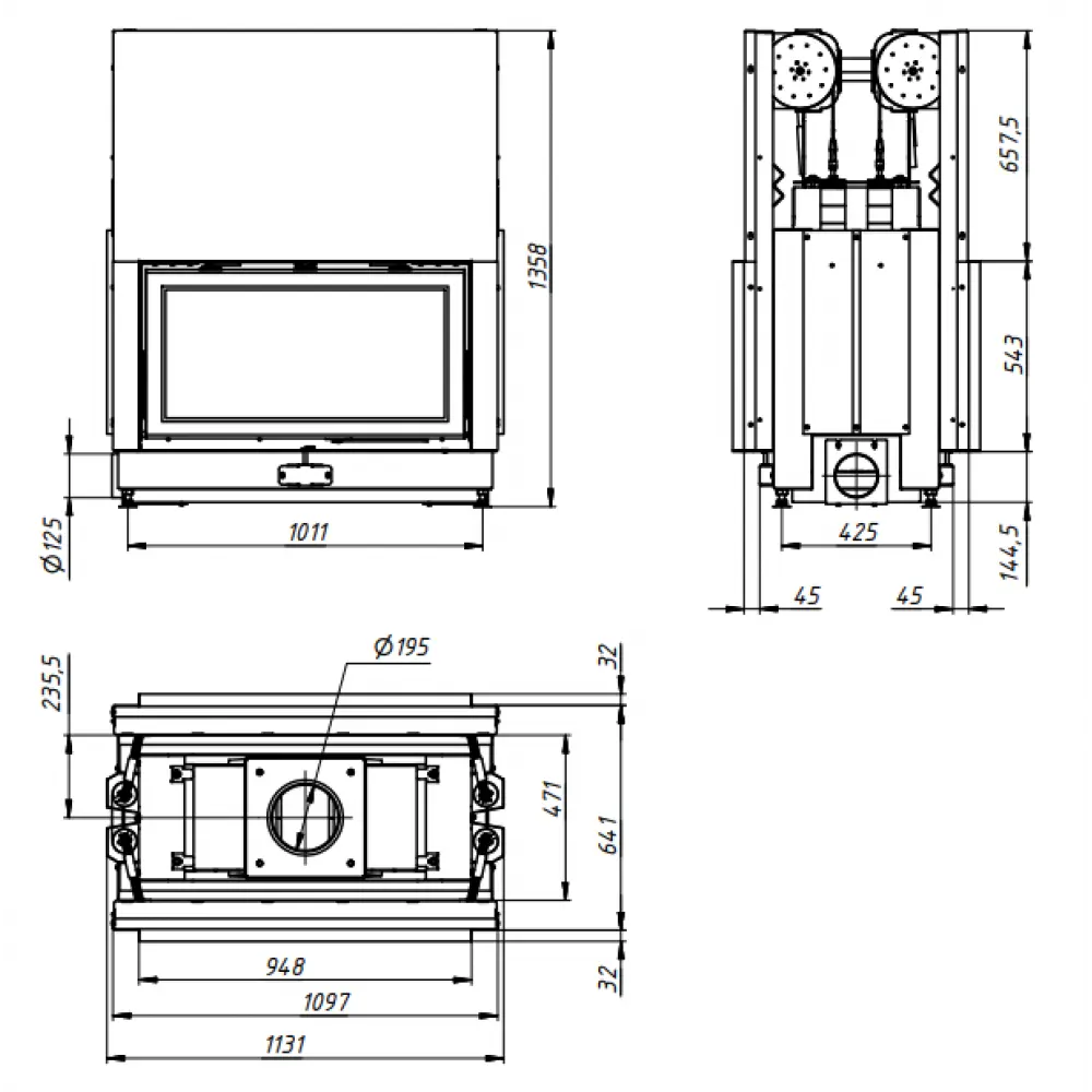 Каминная топка Gavryliv&Sons 95x52 +OHH