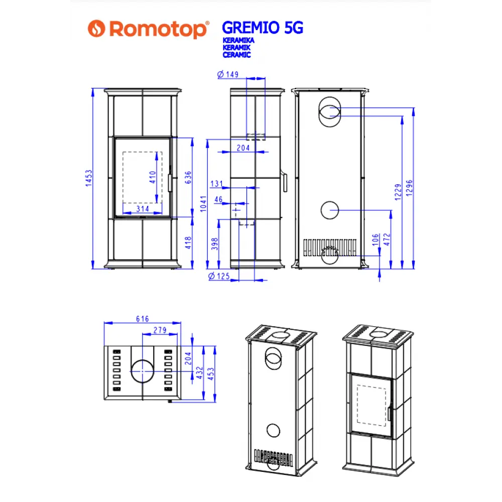Кафельный камин Romotop GREMIO 5