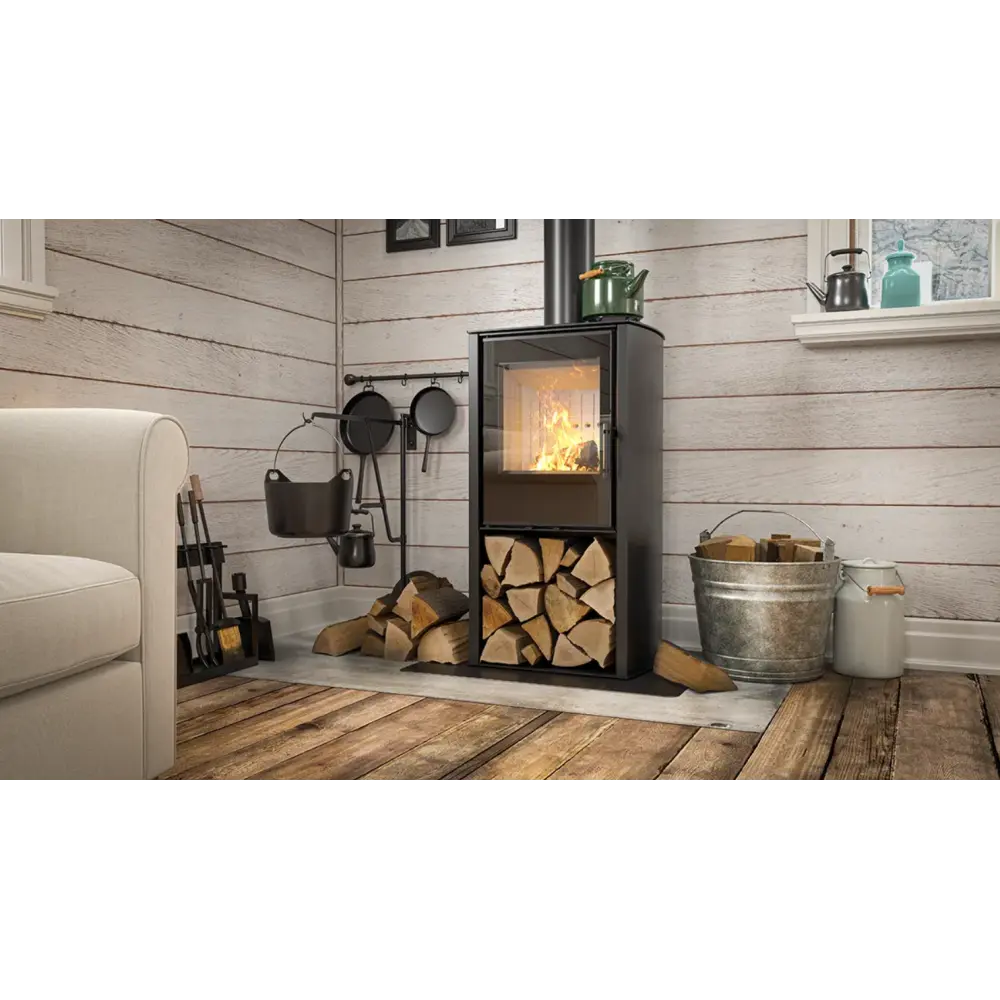 Сталева камін - піч Hitze CANE S White