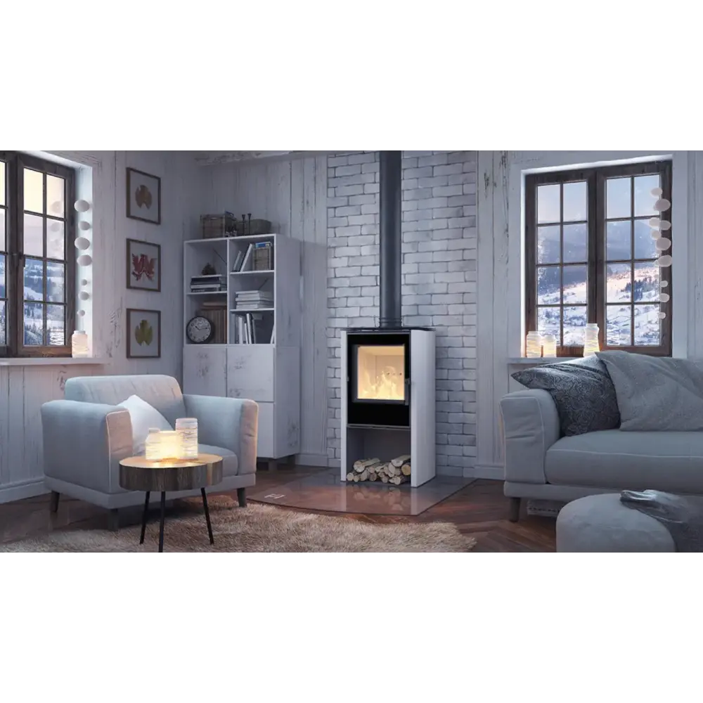 Сталева камін - піч Hitze LUPO S White