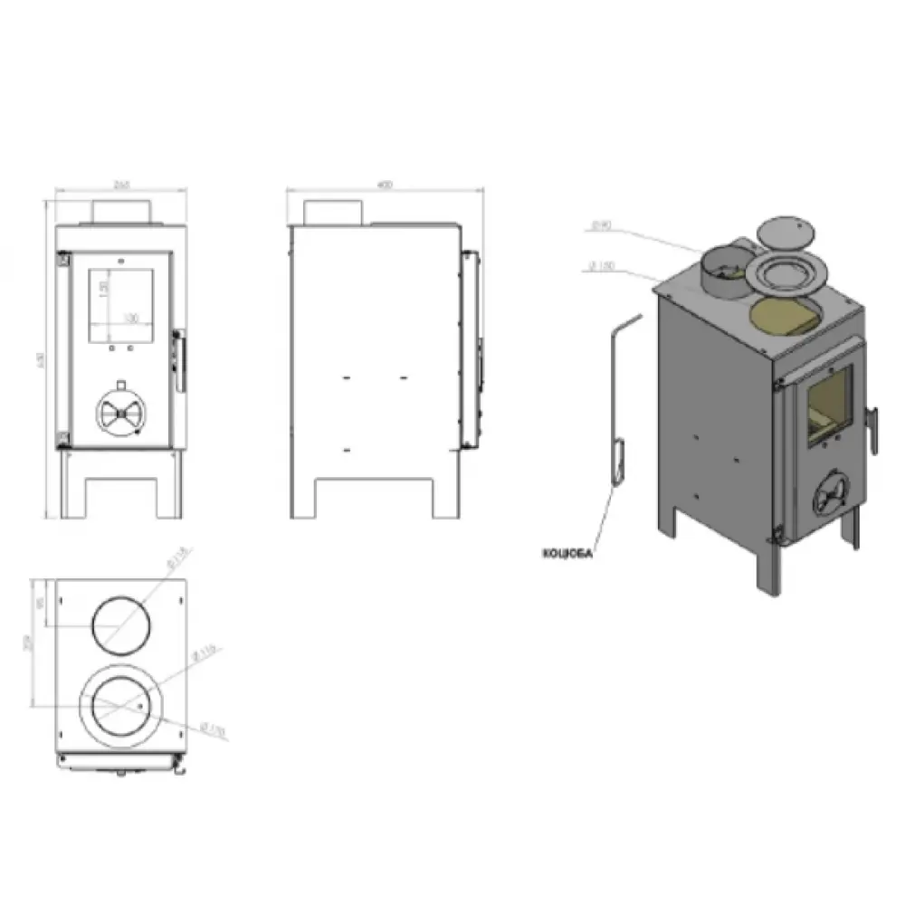Стальная печь Hitze PRETORIAN