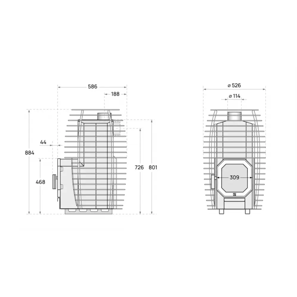 Дровяная печь для бани и сауны HUUM HIVE Flow 18