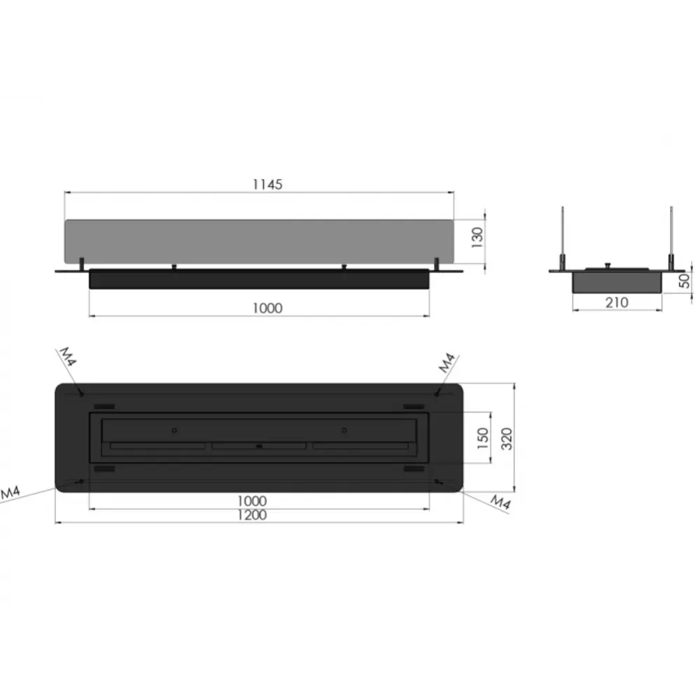 Биокамин INFIRE INSERT BLACK 1200