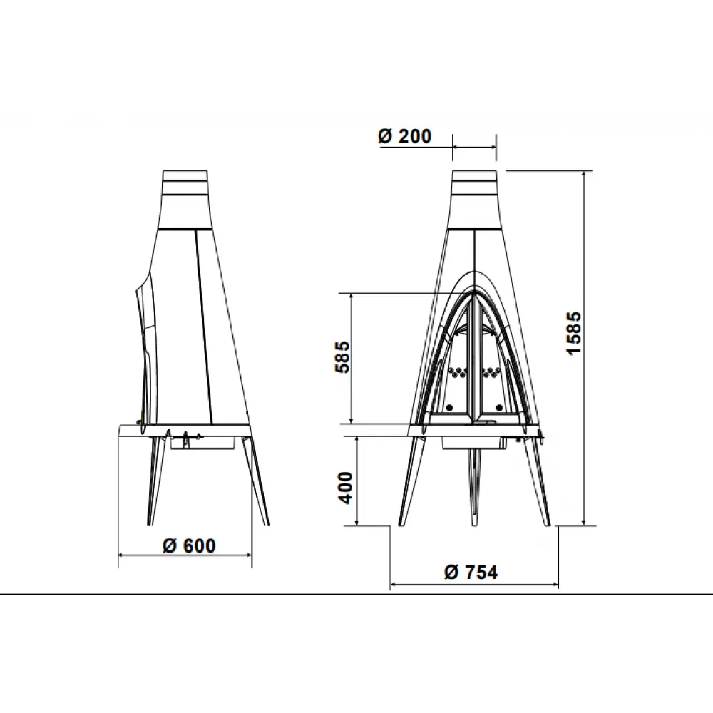 Печь-камин чугунный TIPI Invicta