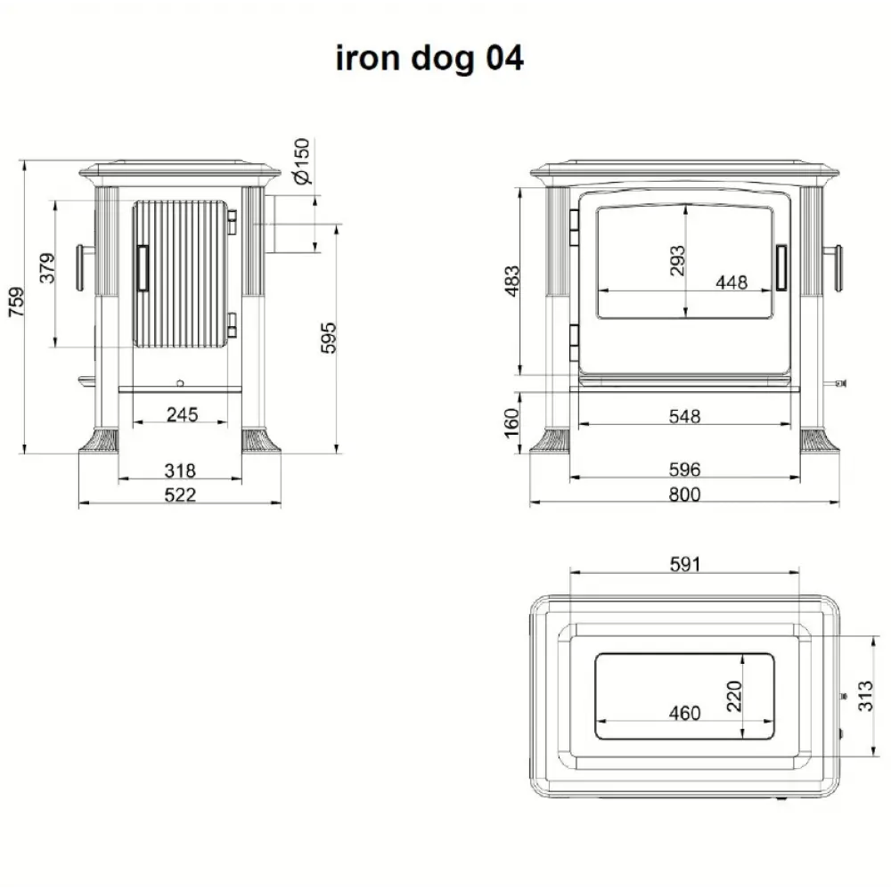 Чавунна піч-камін BRUNNER Iron dog 04