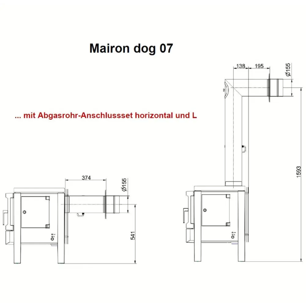 Чавунна піч-камін BRUNNE Iron dog 07