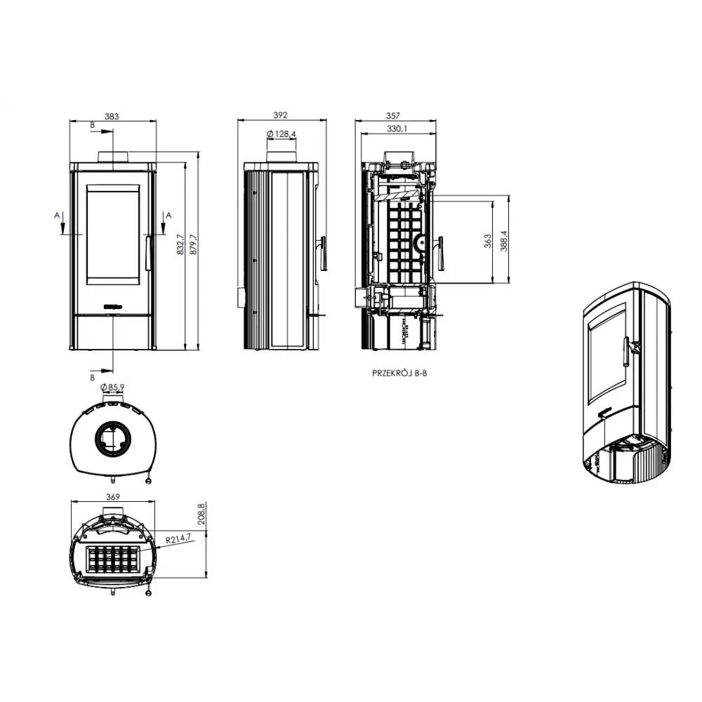 Чугунная печь-камин Nordflam SORA