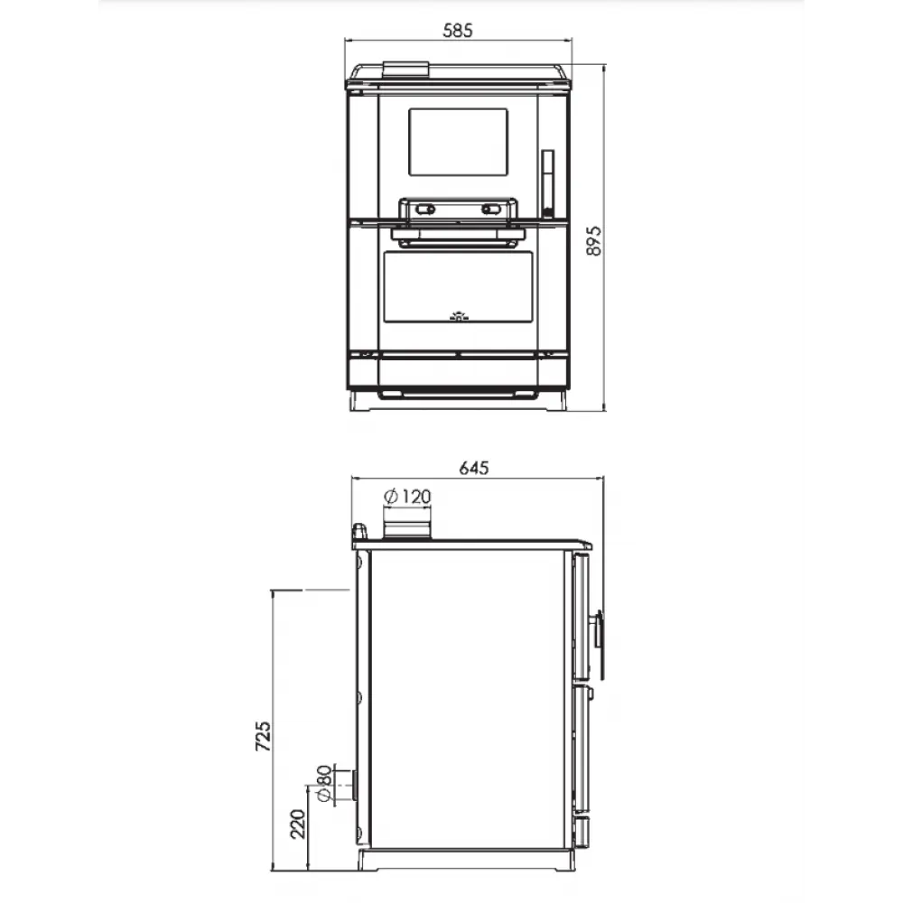 Печь-кухонная Plamen CALOREX 100