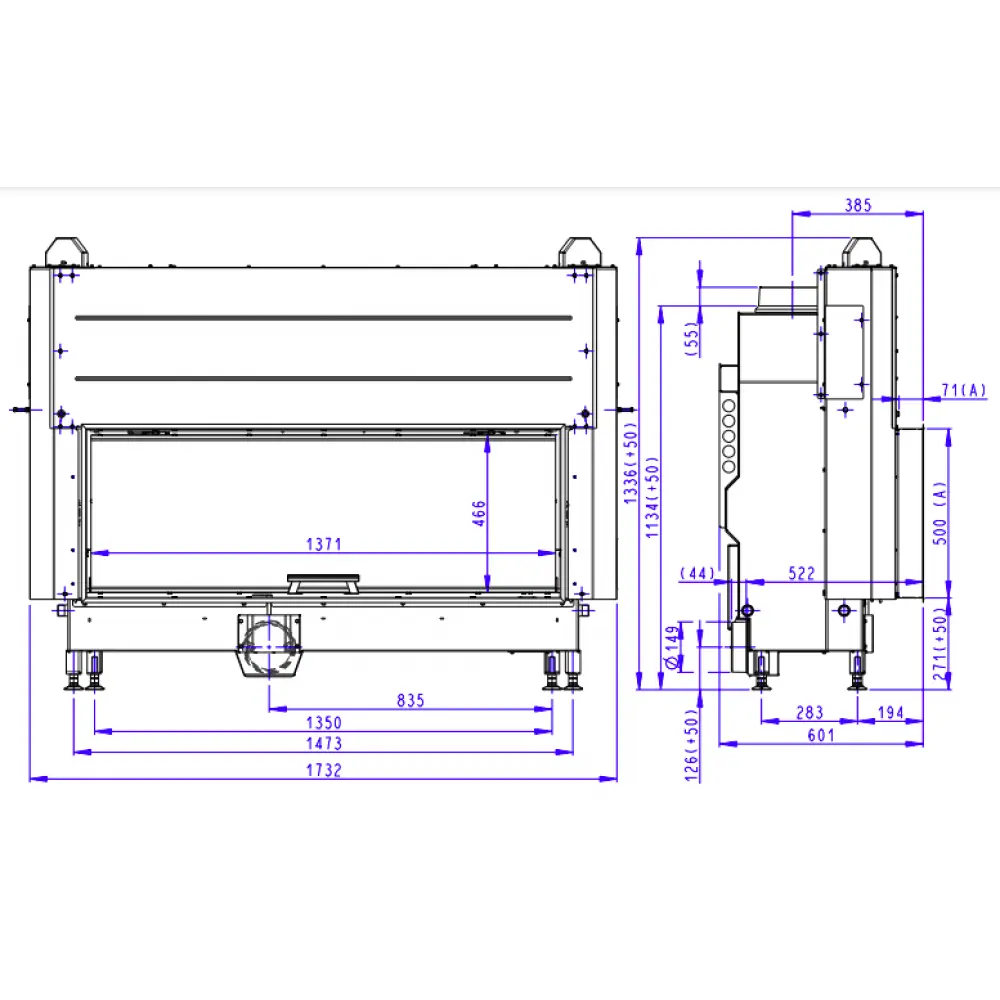 Каминная топка Romotop HEAT 3g L 140.50.01