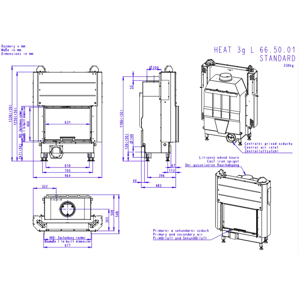 Каминная топка Romotop HEAT 3G L 66.50.04