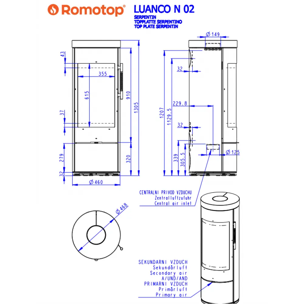 Камінна піч Romotop LUANCO N 02 камінь