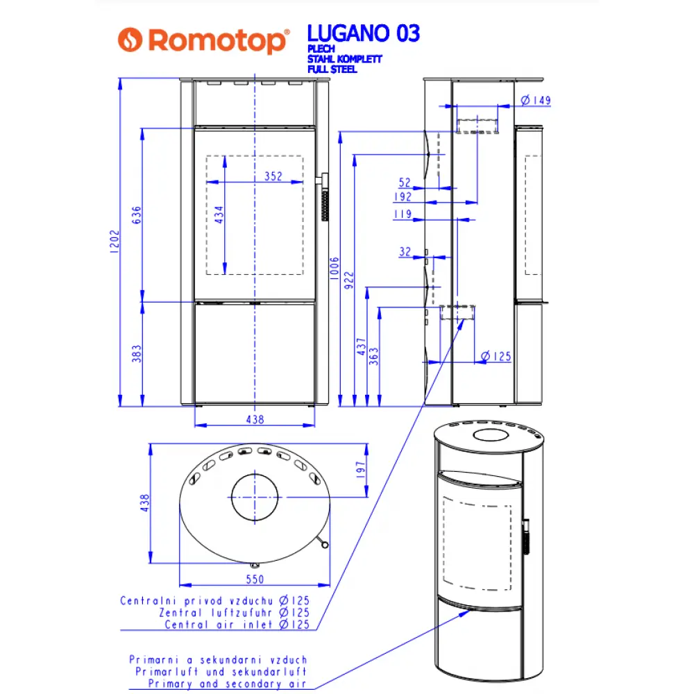 Каминная печь Romotop LUGANO 03