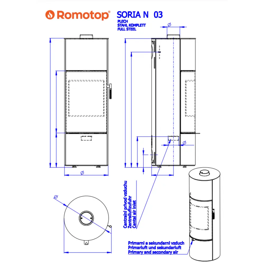 Камінна піч Romotop SORIA N 03 метал
